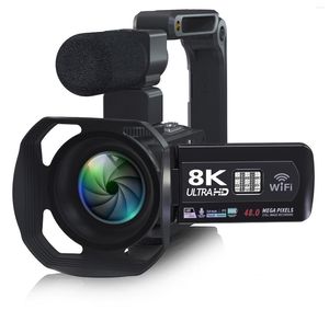 Camcorders Full HD 8K 전문 비디오 카메라 48MP Wi -Fi Camcorder 디지털 16X Zoom 스트리밍 자동 초점 캠