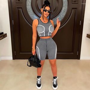 Women's T Shirts 2023 Fashion Two Piece Set Spring and Summer Printing Tight Sleeveless Tops Shorts Sports Leisure Suit