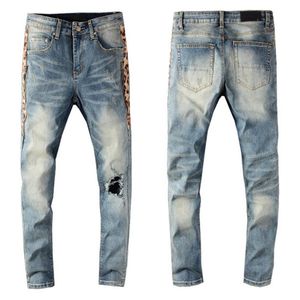 New Style Fashion Herren Straight Slim Fit Biker Jeans Hose Distressed Skinny Ripped Destroyed Denim Jeans Washed Hiphop Hose 1253K