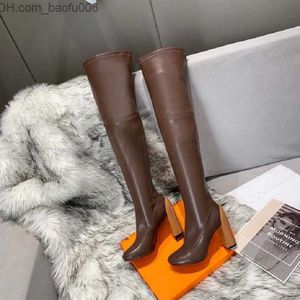 Boots Fashion color matching round head women long Boots female martin casual wild non-slip leather women boot Z230726