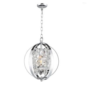 Ljuskronor Akezon Luxury Crystal Pendant Lights Chrome 1-Ljus för kök vardagsrum modern hem dekoration tak ljuskrona