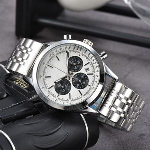 2023 Nowe męskie zegarek kwarc Luksusowy Navitimer B01 Dial Brand Chronograph Belt STEL STAP WYSOKIEJ WYMAGANIE