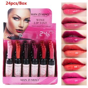Lipstick 24PcsSet Matte Liquid Lipstick Bulk Red Wine Lip Tint Wholesale Long Lasting Waterproof Cosmetics Maquillaje Lipgloss 230725