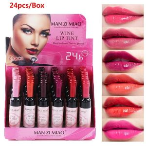 Lippenstift 24 Teile/satz Matt Flüssigen Lippenstift Groß Rotwein Lip Tint Großhandel Langlebige Wasserdichte Kosmetik Maquillaje Lipgloss 230725