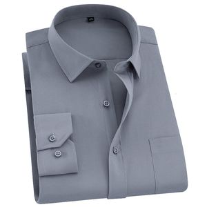 Męskie koszule swobodne koszule qisha Business Business Smart Solid Color Twill Męskie ubranie Slim Professional Social Man 230726