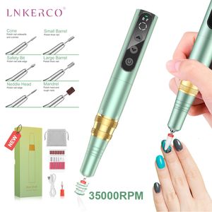 Conjunto de manicure para unhas Lnkerco máquina de perfuração para 35000 RPM elétrica moagem profissional polimento de gel lixadeira equipamento 230726