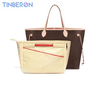 TINBERON Saco organizador de maquiagem Bolsa cosmética Adequado para forro de bolsa de luxo Bolsa de mão Bolsa de viagem Inserção de artigos de higiene pessoal Bolsa de armazenamento Nylon