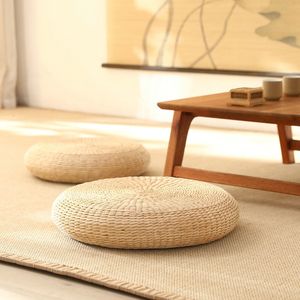 Plush Pillows Cushions Summer Futon Cushion Floor Yoga Meditation Pier Round Tea Ceremony Pier Balcony Pastoral Thick Round Edge Tatami Mat Sit Cushion 230726