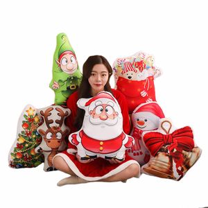 Almofadas de pelúcia almofadas 50cm Vividly Christmas Snowman Almofada de volta de pelúcia presente de natal para crianças sofá/cadeira boneca de pelúcia árvore de natal decoração de cama 230726