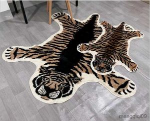 Dywany Nordic imitacja wzór dywan skóry skórzana mata antiskidowa dywan dla nadruku zwierząt do salonu sypialnia R230726