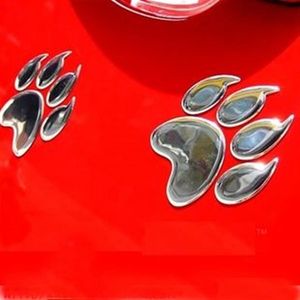 50PR lote 3D PVC pata de cachorro pata de gato Engraçado Adesivos de carro e decalques 7cm Adesivos para carros auto decalques304j