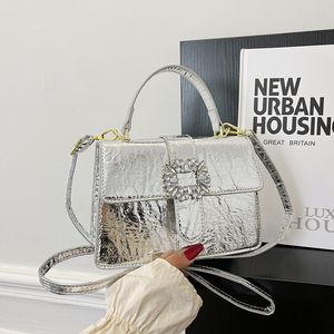 Factory wholesale ladies shoulder bags 8 colors street fashion glossy patent leather handbag sweet rhinestone messenger bag personality women handbags 2081#