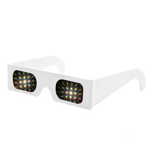 Óculos 3D 100 unidades Prismas de papel 3D Difração Óculos de fogos de artifício para shows de laser Raves Luzes atacado 230726
