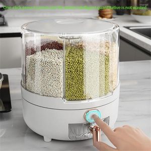 Storage Bottles Kitchen Rotating Plastic Pet Rice Grain Dispenser Food Container Bucket Box Housewarming Gift