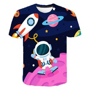 T-Shirts Evren Astronot 3d T Shirt Erkek Kadın Çocuk Yaz Kısa Kollu Uzay Galaxy T-Shirt Gündelik Ay Tee Serin Erkek Kız Çocuk Tops 230725