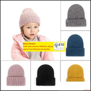 Baby Knit Crochet Beanie Hat Winter Warm Caps Outdoor Cotton Child HeadwearZZ