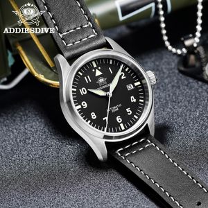 Other Watches ADDIESDIVE Men Pilot Watch Stainless Steel 200m Water Resistant NH35 Movement Wristwatch Sapphire Glass 39mm Automatic 230725