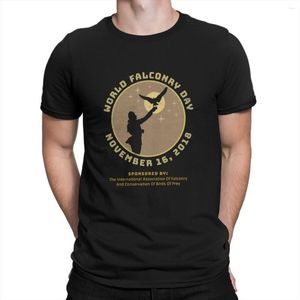 Męskie koszulki Światowy Dzień Falconry 16 listopada Hip Hop Tshirt Leisure Poliester Shirt dla dorosłych