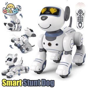 RC Robot Frong Electronic Dog Stunt Puppy Voice Command Programmable Touch Sense Music Song Robots Dogs for Kids S Kids 230725