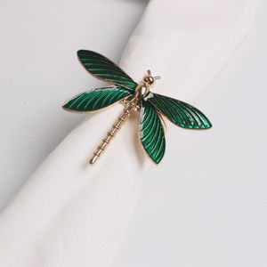 Portatovaglioli 4pcs Dripping Dragonfly Button Ring el Wedding Table Cloth 230725