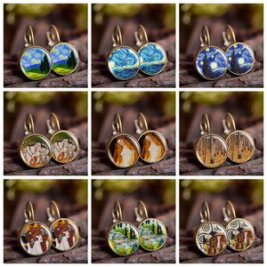 Van Gogh 's Painting Earrings Charm European French Hook Women's Earrings