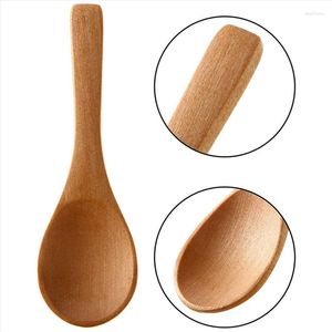 Dinnerware Sets 250 Pieces Small Wooden Spoons Mini Nature Wood Honey Teaspoon Cooking Condiments For Kitchen(Light Brown)