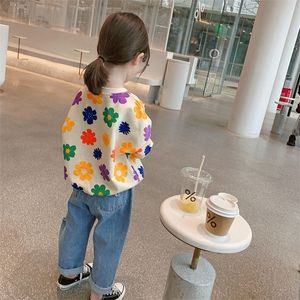 Hoodies Sweatshirts Kızın Bahar Sweaters Baby Çocuk Kızlar Zarif Sonbahar Giysileri Çocuk Kızlar Yabancı Stil Üstleri Moda Sweaters P4 175 230725