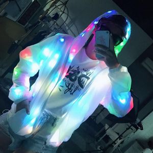 LED -jacka belysningsrock lysande kostym kreativ vattentät dansbelysning julfestkläder239p