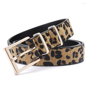 Cintos Moda Feminina Para Mulheres Casual Pu Estampa de Leopardo Alça de Cintura Feminina Cinto Elástico Feminino Calças Jeans Alta Qualidade