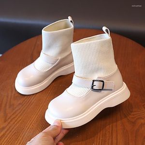 Boots 2023 Fall Fashion Girls Long Kids Casual Motorcycle Children's Soft Sock For Girl XZ142