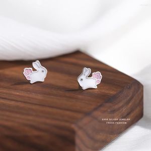 Ohrstecker Markenschmuck aus echtem S999-Sterlingsilber für Frauen, Hochzeit, Verlobung