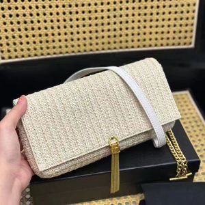 bolsas de grife de luxo Lafite Grass Straw Handbag Tassel Chain Bag Designer Flap Envelope Bags Women Shoulder Bags Fashion Crossbody Handser Bag