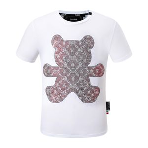 PLEIN BEAR T SHIRT Mens Designer Tshirts Brand Clothing Rhinestone PP Skulls Men T-Shirt Gola Redonda SS SKULL Hip Hop Tshirt Top Tees 16544