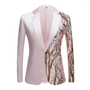 Erkekler Takım Sequin Party Blazers Suit Ceket Erkekler Cazibe Günlük Performans Ceket Bir Düğme Uzun Kollu Ceketler Gece Kulübü Tops