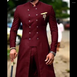 Men's Suits Set Slim Fit Two Piece Wedding Groom Elegant Party Dress (Jacket Pants)