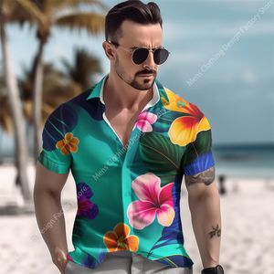 Mens Casual Shirts Short Shirt for Man 3D Hawaii Printing Sleeve Overdized Beach Men Summer Clothing 230726