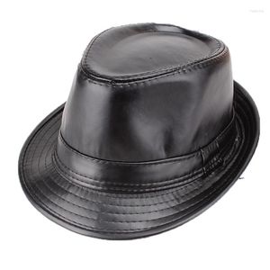 Berets Luxury Jazz Cowboy Hat Women Cowgirl Elegant Men's Fedora British Top Designer Western Accessories 2023 PU