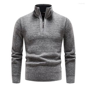 남자 스웨터 겨울 남성 풀 오버 아웃복 캐주얼 스탠드 업 칼라 카디건 고품질 슬림 한 딱딱한 니트웨어 3xl