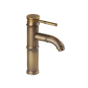 Rubinetto da bagno in bambù antico Finitura bronzo Rubinetto per lavabo Rubinetto per acqua Maniglia singola209u