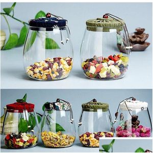 Storage Bottles Jars 600Ml Glass Jar Kitchen Food Containers With Lid Bottle Size 600 Ml 4 Color Drop Delivery Home Garden Housekee Otmdm