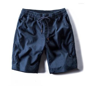 Men's Shorts 2023 Summer Casual Mens Linen Cotton Fashion Men Bermuda Beach Joggers Trousers Knee Length PT-204