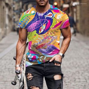 Camisetas Masculinas Coral 3D Impressas Camisetas Homens Mulheres 2023 Moda Casual Manga Curta Unissex Hip Hop Estilo Harajuku Camisa Oversized Tops