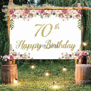Фоновый материал счастливого 70 -летия фонового дня рождения красивая цветочная фотография студия цветочной цветовой цветов