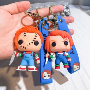 12Styles Cute Anime Keychain Charm Key Ring Lovely Horror Series Ghost Baby Killer Doll Couple Students Personalized Creative Valentine's Day Gift DHL