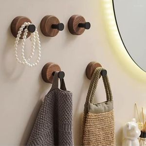 Hooks Natural Black Walnut Key Decorative Holder Hook Wooden Clothes Coat Hanger Wall Mounted Bathroom Towel Rack