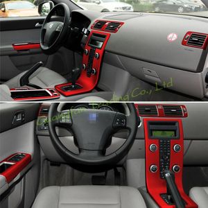 Para volvo s40 v50 c30 painel de controle central interior maçaneta da porta 5d fibra de carbono adesivos decalques estilo do carro accessorie2747