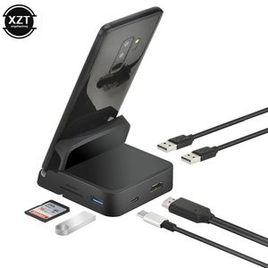 Hubs 8 i 1 typ C Hub Docking Station Phone Stand Dex Pad Station USB C till HDMicompatible Dock Power Charger Kit för för Samsung