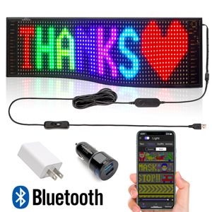 Pantalla LED Leadleds Bluetooth Led Sign Board Flexible RGB 5V Plegable Programable Message Board para Car Shop els Festival Wedding Dec 230725
