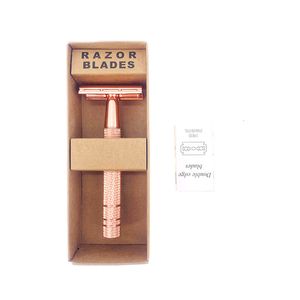 Razors Blades Rose Gold Razor Classic Double Edge Safety Razor för män Rakning av kvinnors hårborttagning med rakblad Manual Shaver 230725