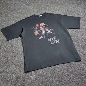 Мужские рубашки Tse Speed ​​Hunters Печатные женщины мужчины Tees Hiphop Streetwear Негабаритная хлопчатобумажная рубашка Летний стиль